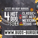 Hotdogbox mit 4 verschedene Hotdogs
